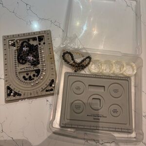 Bead Design boards, storage box & supplies
